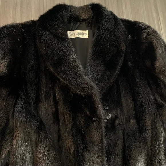 🌟HostPick🌟Real mink fur vintage coat - black - early 90s - Picture 12 of 17
